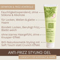 BIO Anti-Frizz Styling Gel – feuchtigkeitsspendendes Naturkosmetik Styling für Frizz-Kontrolle, definierte Locken und weiches Haar ohne Crunch-Effekt.