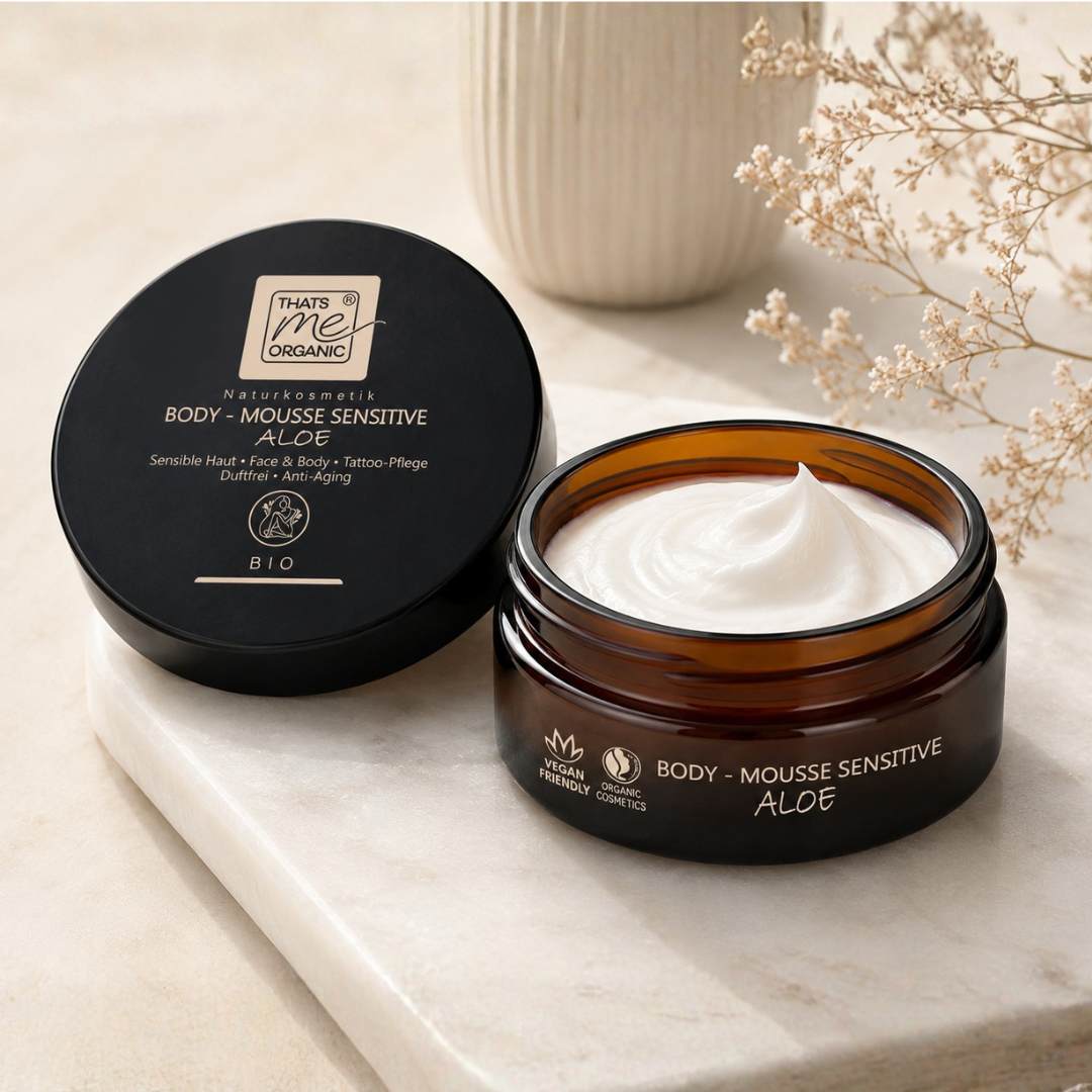 BIO Body Mousse Sensitive Aloe Naturkosmetik – reichhaltige Pflege für empfindliche Haut mit cremiger Mousse-Textur.