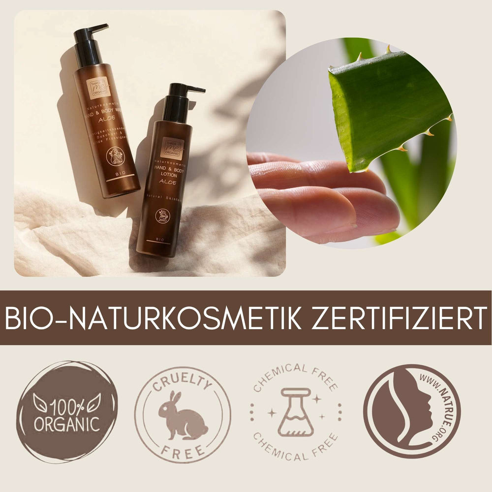 Zertifiziertes Bio Hand and Body Set Aloe von Thats Me Organic mit natürlicher Körperpflege und Aloe Vera.