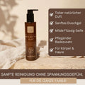 Sanfte Reinigung ohne Spannungsgefühl mit Bio Hand and Body Wash Aloe für Körper, Haare und die ganze Familie.