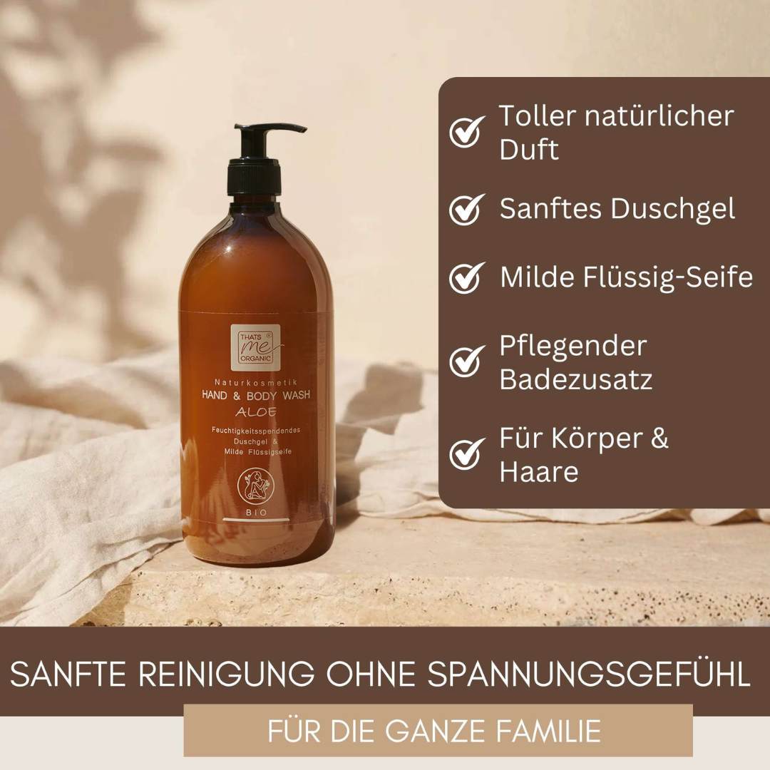 Bio Duschgel & Handseife 1L – Sanfte Reinigung im XL