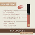 Bio Lipgloss Shiny Peach mit strahlendem Glanz, intensiver Feuchtigkeit und pflegenden Ölen ohne Karmin und Titandioxid