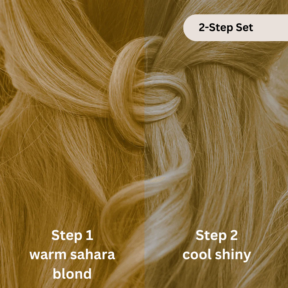 Professional plant hair color SET cool Sahara blonde "cool Sahara blonde in 2 steps" 