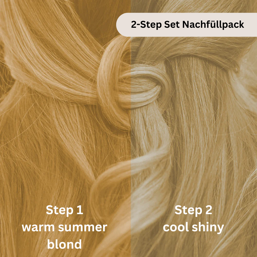 Professional plant hair color cool summer blonde "cool summer blonde in 2-steps" 2x 90g refill packs 