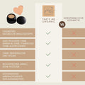 Vergleich der Silky Cover Cream Sand mit herkömmlicher Kosmetik, vegan, pflegend und ohne Maskeneffekt