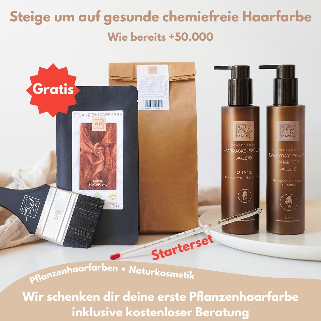 Pflanzenhaarfarbe Umstieg Komplett Set (5 teilig) + 1x Pflanzenhaarfarbe GESCHENKT (Wert 19,90€) + 12% RABATT