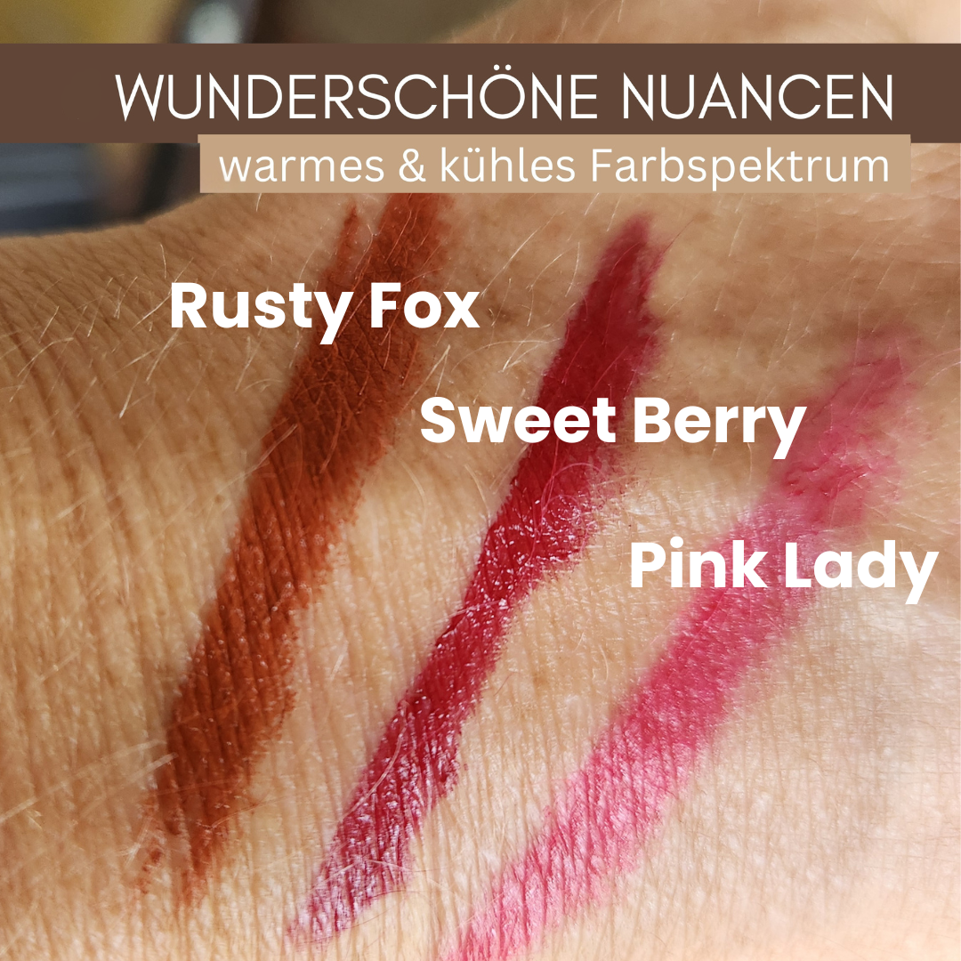 Luxury Bio Lippenstift ohne Titandioxid | 3 Nuancen