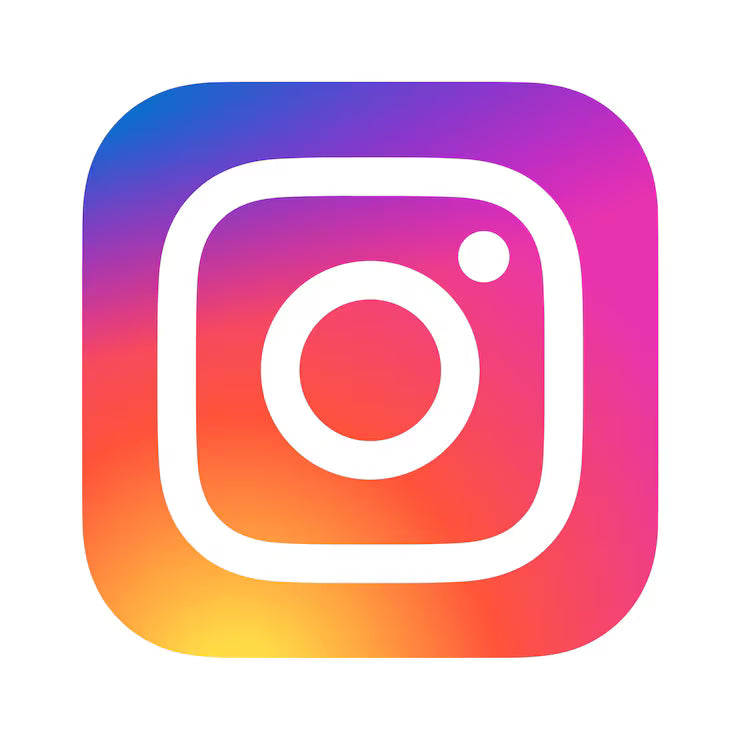 Instagram-Logo mit einem weißen Kamera-Symbol auf einem lila, rosa und orangefarbenen Hintergrund mit Farbverlauf.