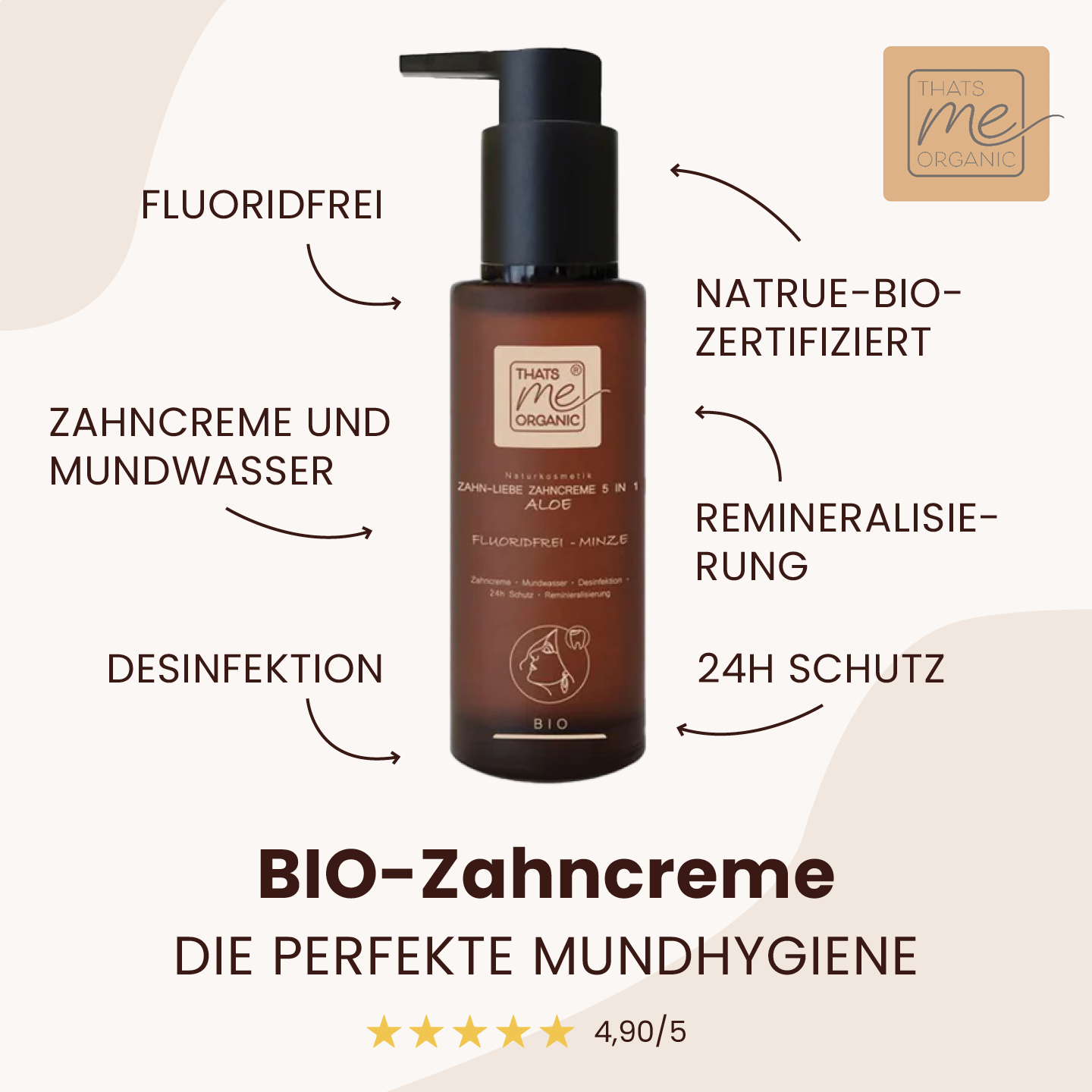 ORGANIC toothpaste ZAHN-LIEBE 5 in 1 Aloe 100ml - fluoride-free - natural cosmetics