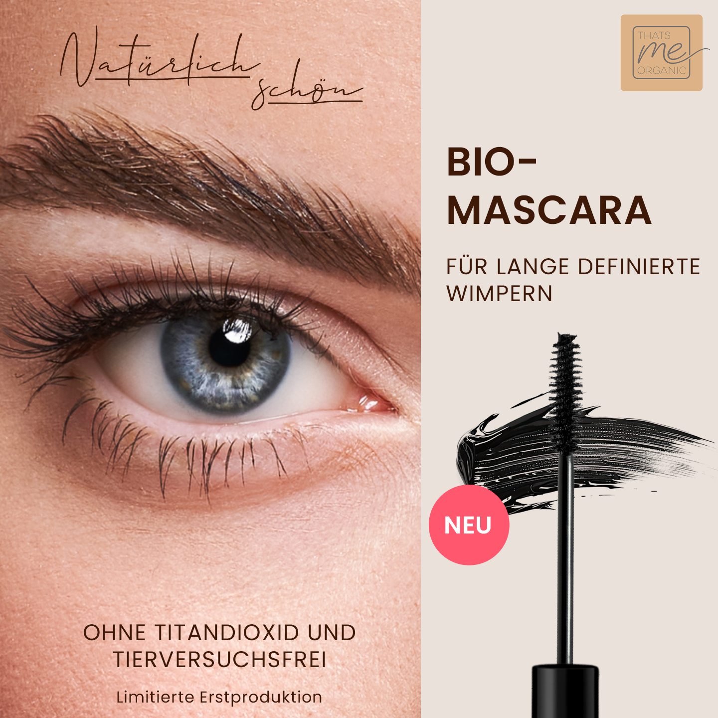 Bio-Mascara "Long Definition" für lange definierte Wimpern | Wimperntusche | Naturkosmetik