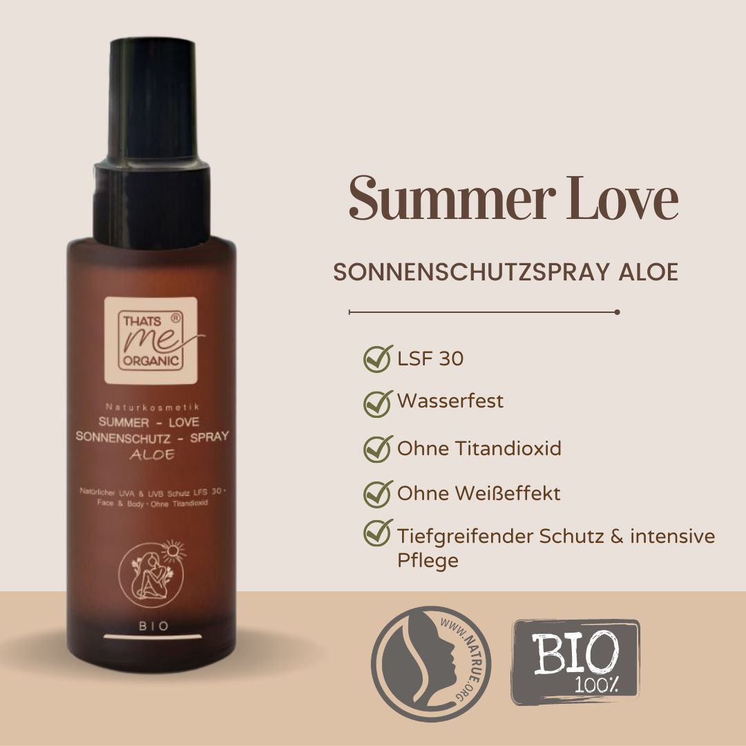 ORGANIC sun protection spray SUMMER-LOVE Aloe 100ml natural cosmetics