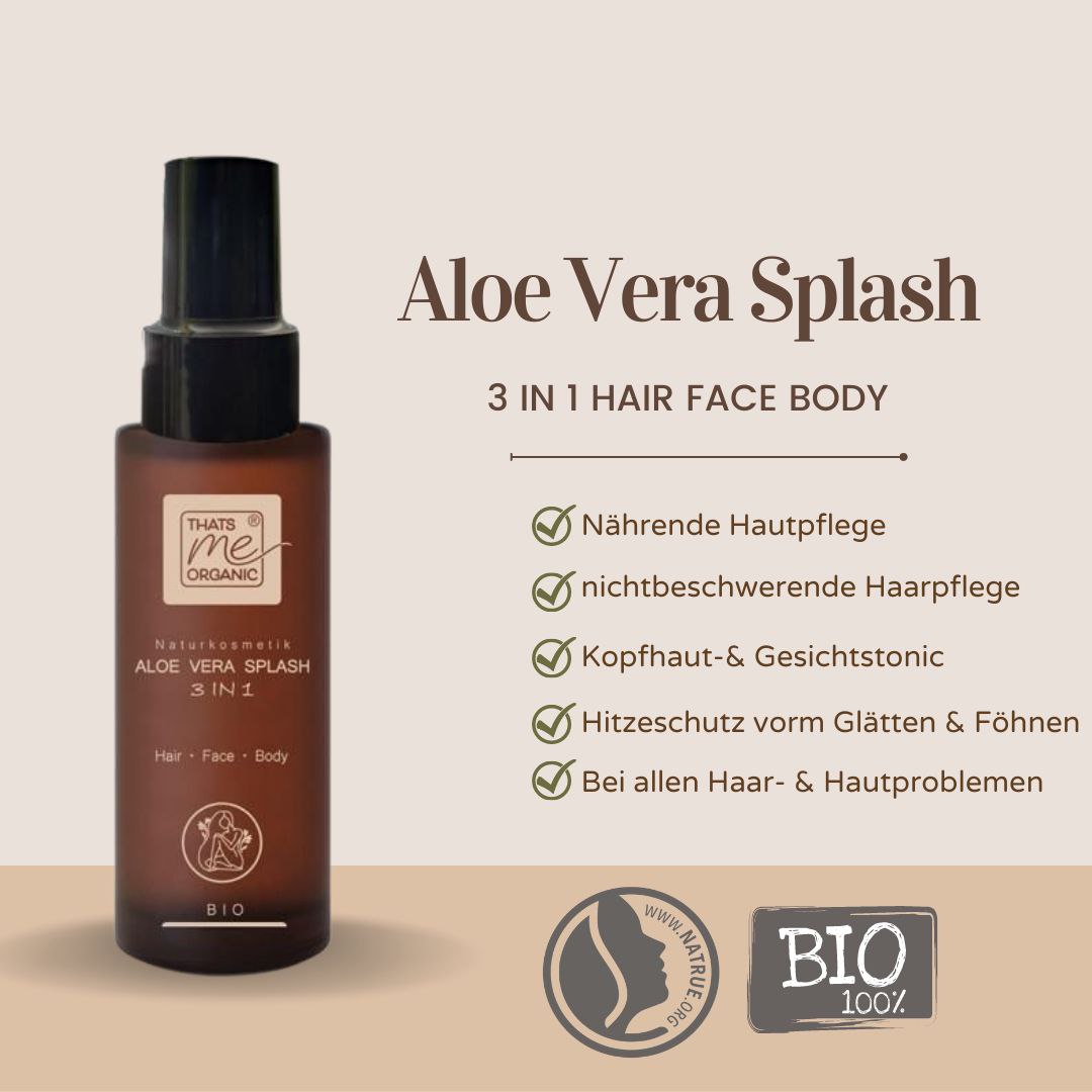 ORGANIC Aloe Vera Splash 3in1 Hair-Face-Body 100ml natural cosmetics