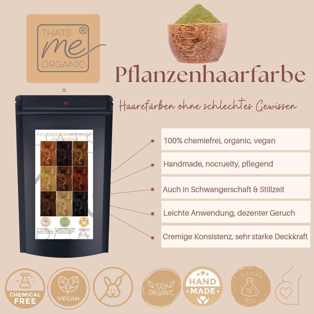 Limited Edition Profi-Pflanzenhaarfarbe "warmes helles Kupfer-Blond - warm tizian blond" 300g