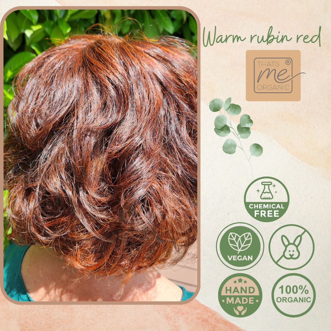 SET tinture vegetali professionali per capelli "rosso rubino caldo - rosso rubino caldo" 