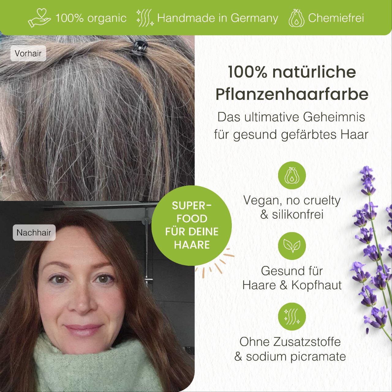 Limited Edition Profi-Pflanzenhaarfarbe farblose warm-schimmernde Volumen-Glanz-Haarpackung "warm shiny hair pack" 300g