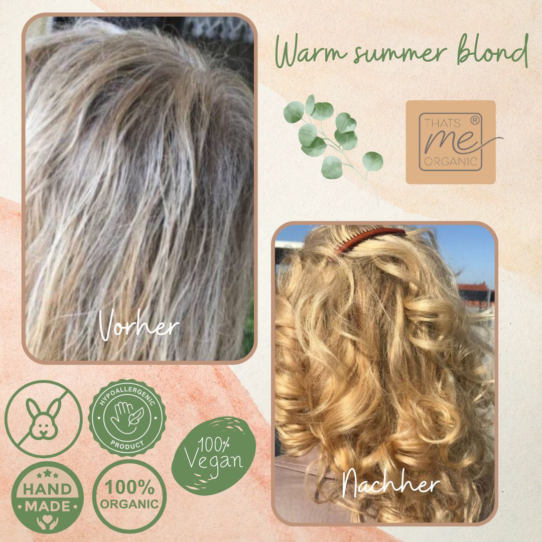 SET di colorazioni vegetali professionali per capelli biondo caldo estivo "biondo caldo estivo" - senza contenuto di rosso