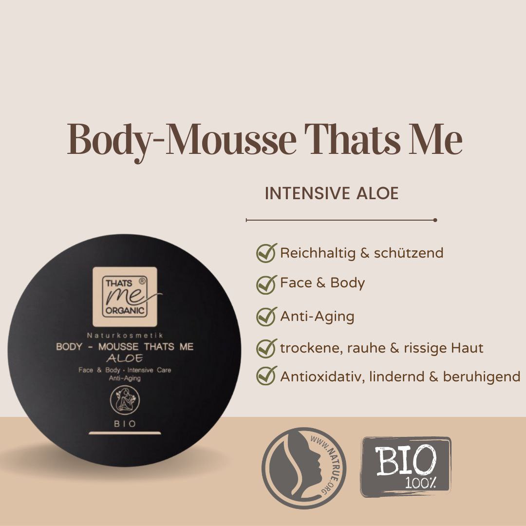ORGANIC Body Mousse Aloe - Face &amp; Body Intensive Care &amp; Anti-Aging 200ml natural cosmetics