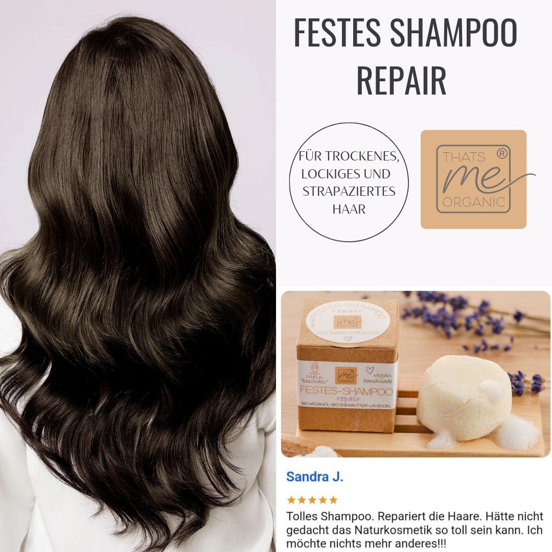 Solid shampoo "repair" for dry, curly &amp; damaged hair 40g handmade! vegan low POO