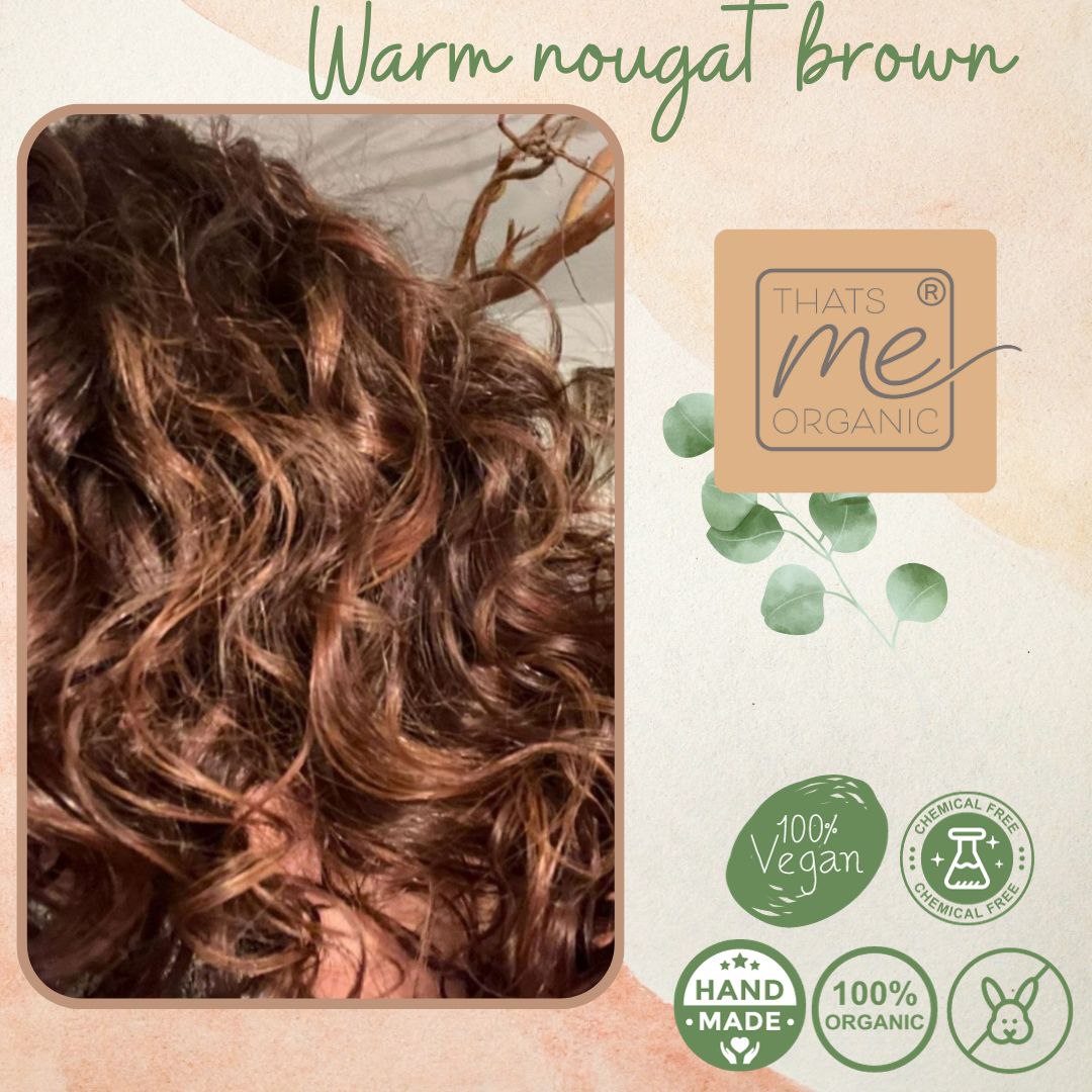 Profi-Pflanzenhaarfarbe SET warmes Nougat-Braun "warm nougat brown"