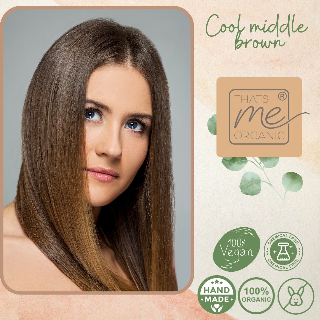 Professional plant hair color "Cool medium brown - cool middle brown" 90g refill pack