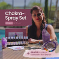 Chakra Aromatherapie Aura-, Raumduft-, Yoga- &  Meditationsspray Set in Geschenkbox + Chakra-Edelstein-Armband – für energetische Balance