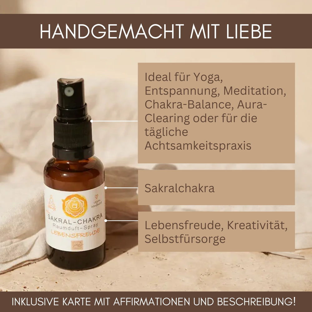 Bio-SAKRAL-CHAKRA Aromatherapie Aura-, Raumduft-, Yoga- & Meditationsspray LEBENSFREUDE (orange)