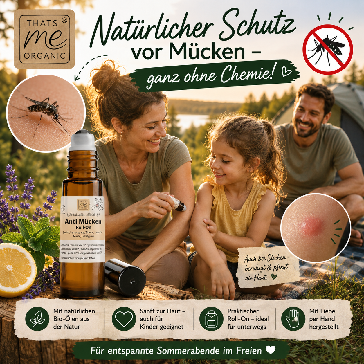 Bio-Anti-Mücken Roll-On | Natürlicher Mückenschutz ohne Chemie