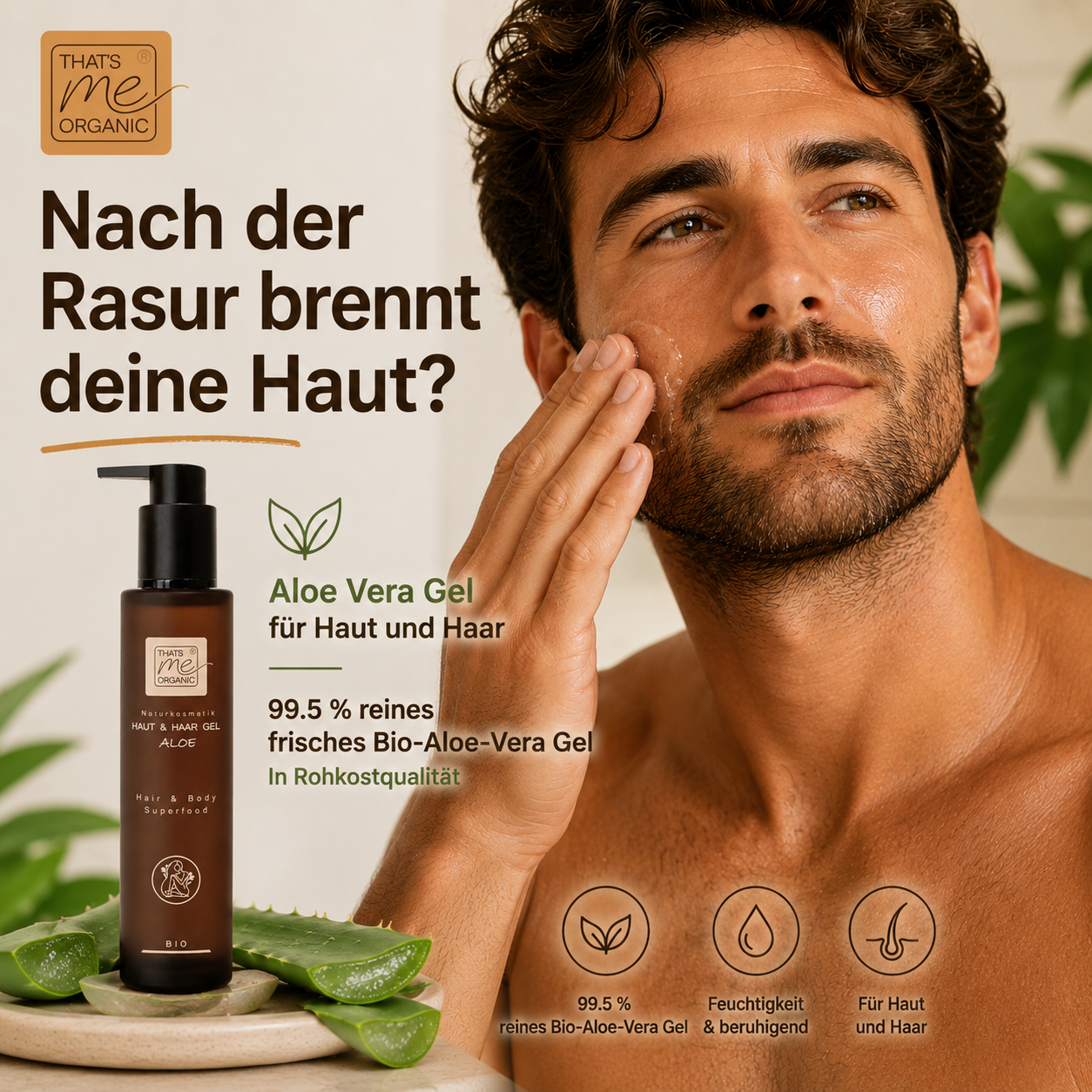 BIO Aloe Vera Gel 2in1 Hair + Body Superfood 200ml Naturkosmetik