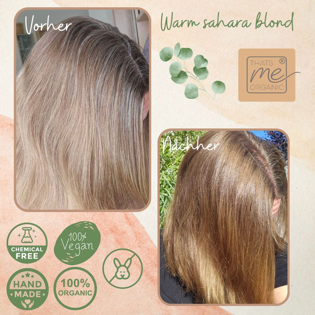 Colorazione professionale per capelli vegetali biondo caldo Sahara "biondo caldo Sahara" confezione di ricarica da 90 g 