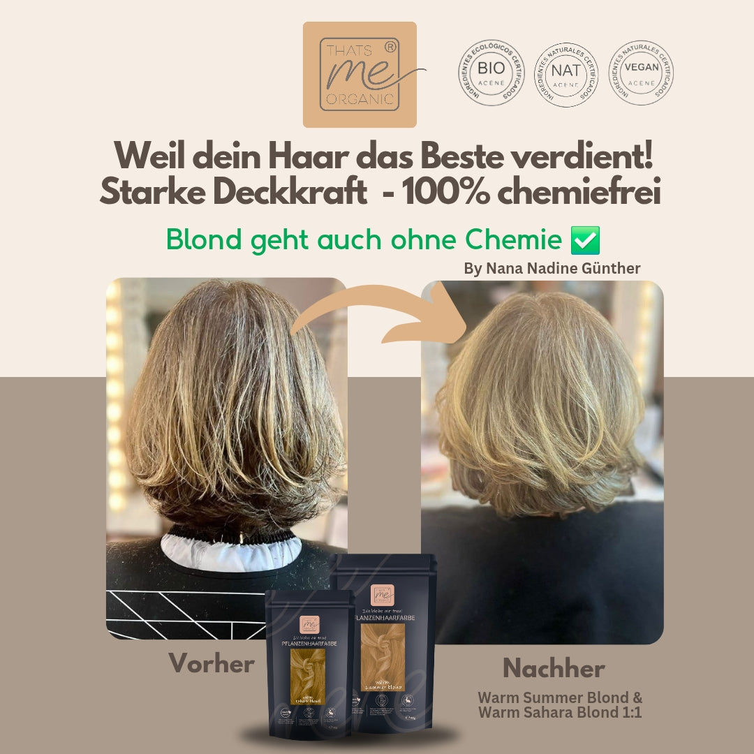 Profi-Pflanzenhaarfarbe SET warmes Sommer-Blond "warm summer blond" - ohne Rotanteil