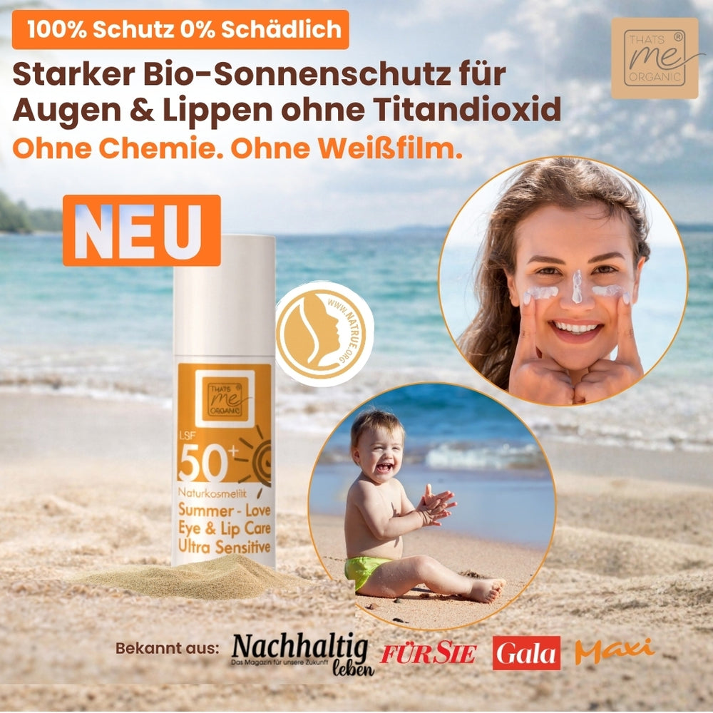 Bio-Summer Love Eye & Lip Care LSF 50+ | Mineralischer Sonnenschutz 15 ml