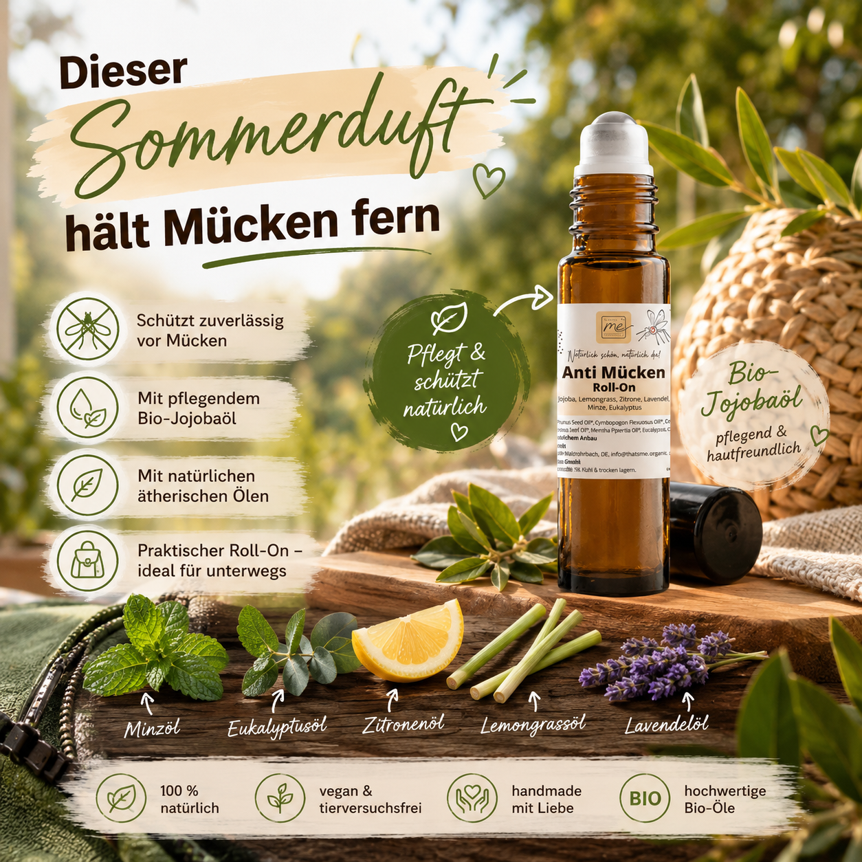 Bio-Anti Mücken Roll-On - chemiefrei - 10ml