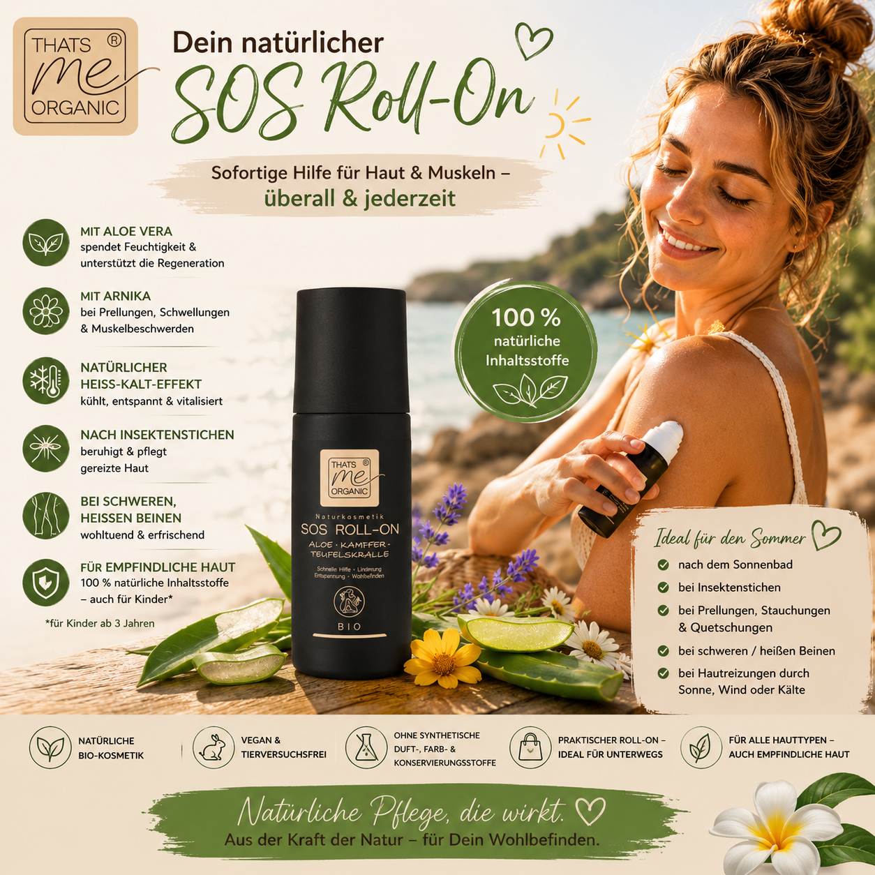 BIO SOS Roll-On Aloe – Kühlende Pflege für gereizte & beanspruchte Haut