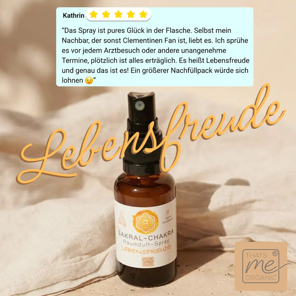 Bio-SAKRAL-CHAKRA Aromatherapie Aura-, Raumduft-, Yoga- & Meditationsspray LEBENSFREUDE (orange)