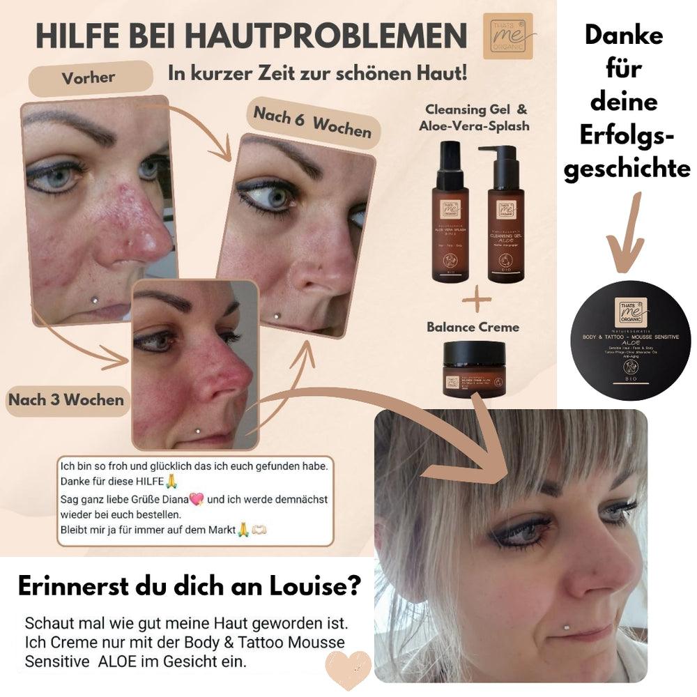 BIO-Body + Tattoo-Mousse sensitive Körperbutter Aloe mit Hyaluron 200ml Naturkosmetik