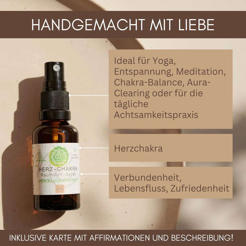 Bio-HERZ-CHAKRA Aromatherapie Aura-, Raumduft-, Yoga- & Meditationsspray VERBUNDENHEIT (grün)