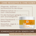 Summer Love Face Care Ultra Sensitive Aloe LSF 50 Sonnenschutz ohne Weißeffekt und ohne Kleben – schützt effektiv vor UVA und UVB Strahlen und ist ideal für empfindliche Haut