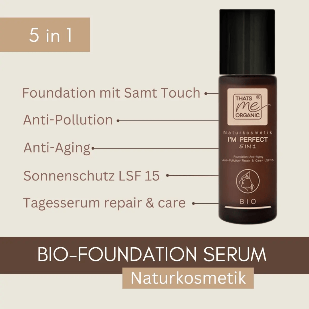 Fondotinta in crema BIO I'M PERFECT 5in1 - 30 ml vegano senza biossido di titanio 