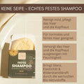 Der runde Thats me Organic® Shampoo Bar kommt in einer umweltfreundlichen Verpackung mit deutschem Text, der die Vorteile von BIO Arganöl hervorhebt.