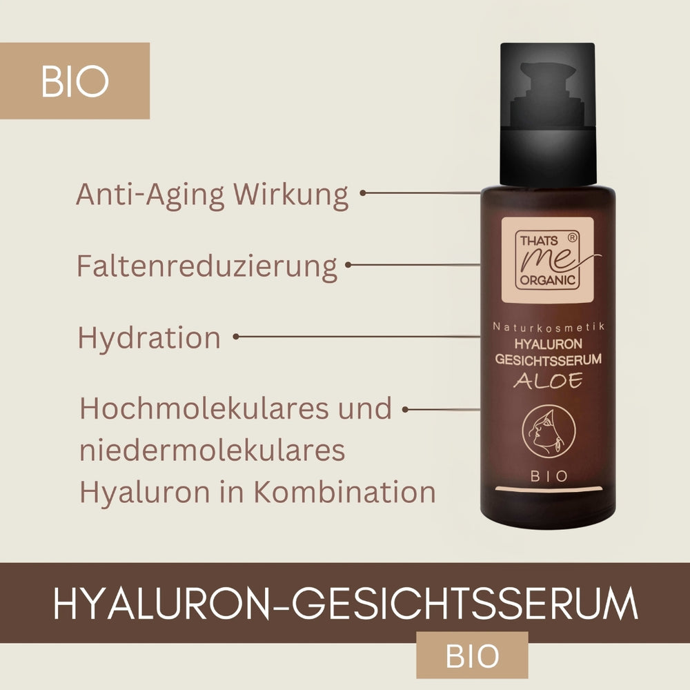 BIO-Hyaluron-Gesichtsserum Aloe - Anti Aging - glättend + straffend 30ml vegan