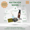 Vier natürliche Männerpflege-Produkte von Thats me Organic® als Geschenkset - entdecke Deo-Mousse & mehr! Jetzt mit Rabatt und Top-Vorteilen - natürliche Pflege für den modernen Mann.