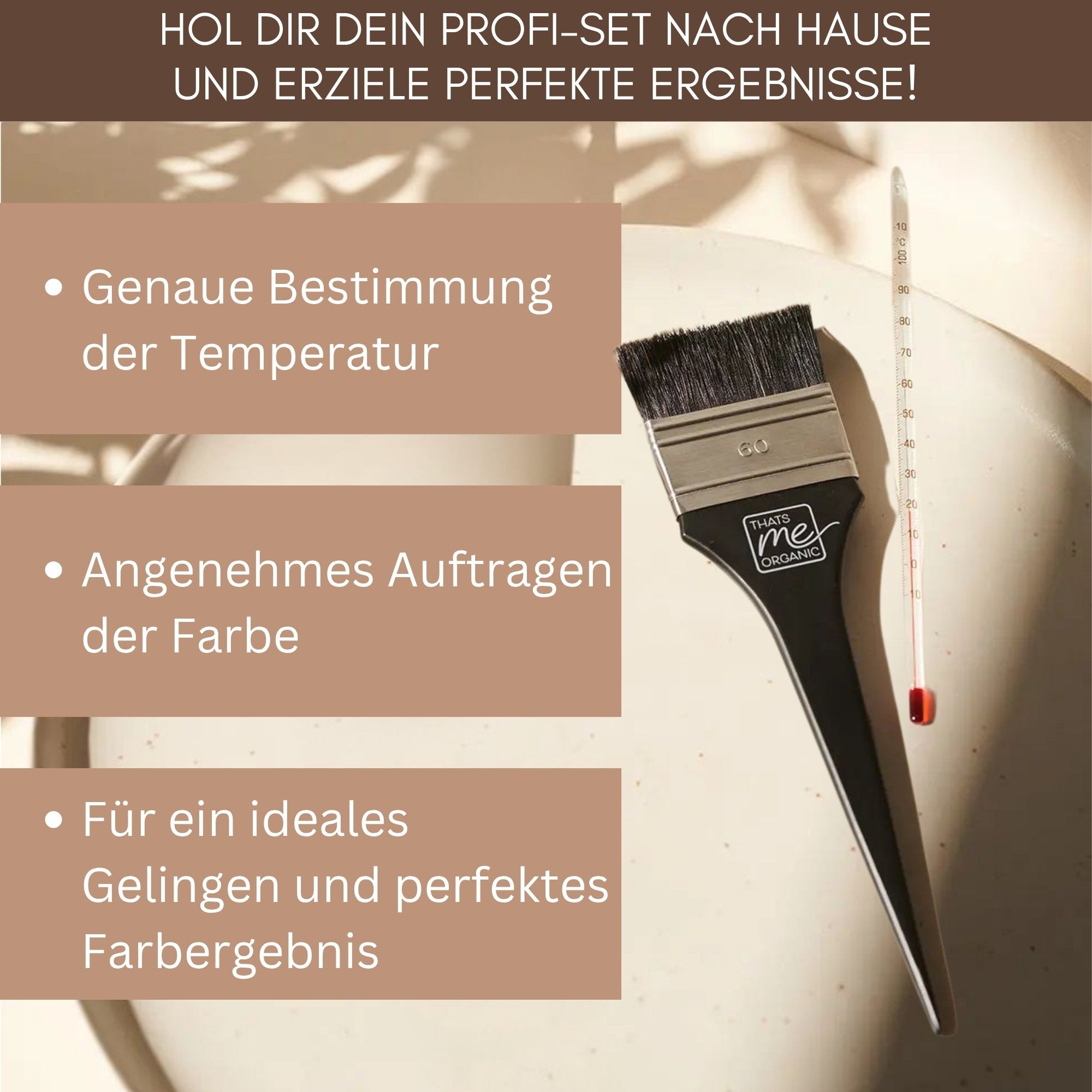 Economy set professional plant hair colors accessories set complete (brush + thermometer)