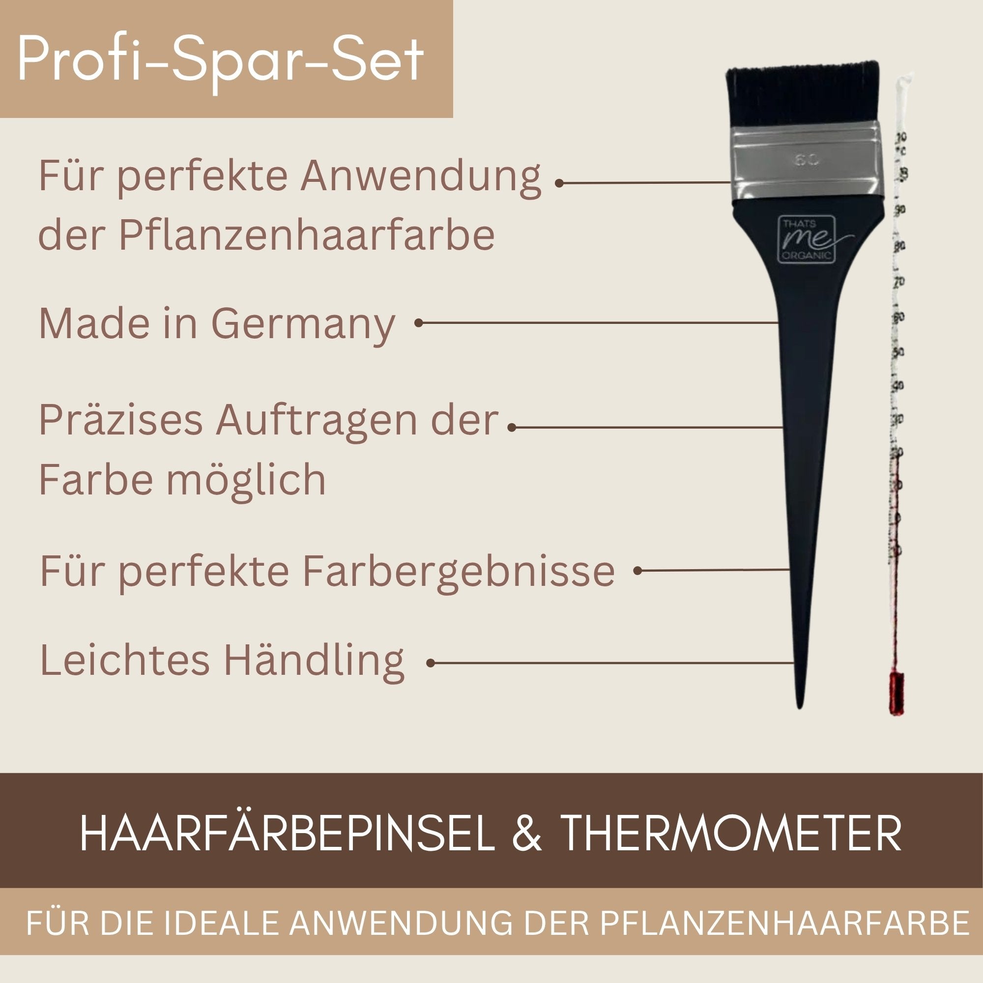 Economy set professional plant hair colors accessories set complete (brush + thermometer)