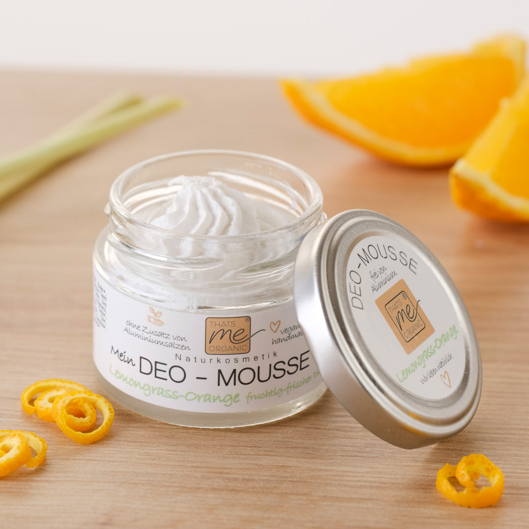 Deodorante Mousse Lemongrass Orange 24h+ Deodorante come crema senza alluminio cosmetici naturali 50ml 