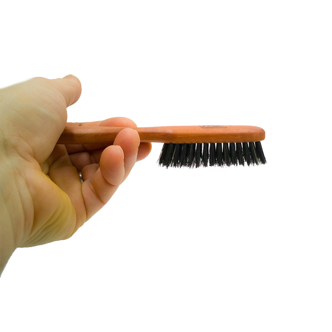 Professional hair and beard brush "Mini" made of pear wood and wild boar bristles