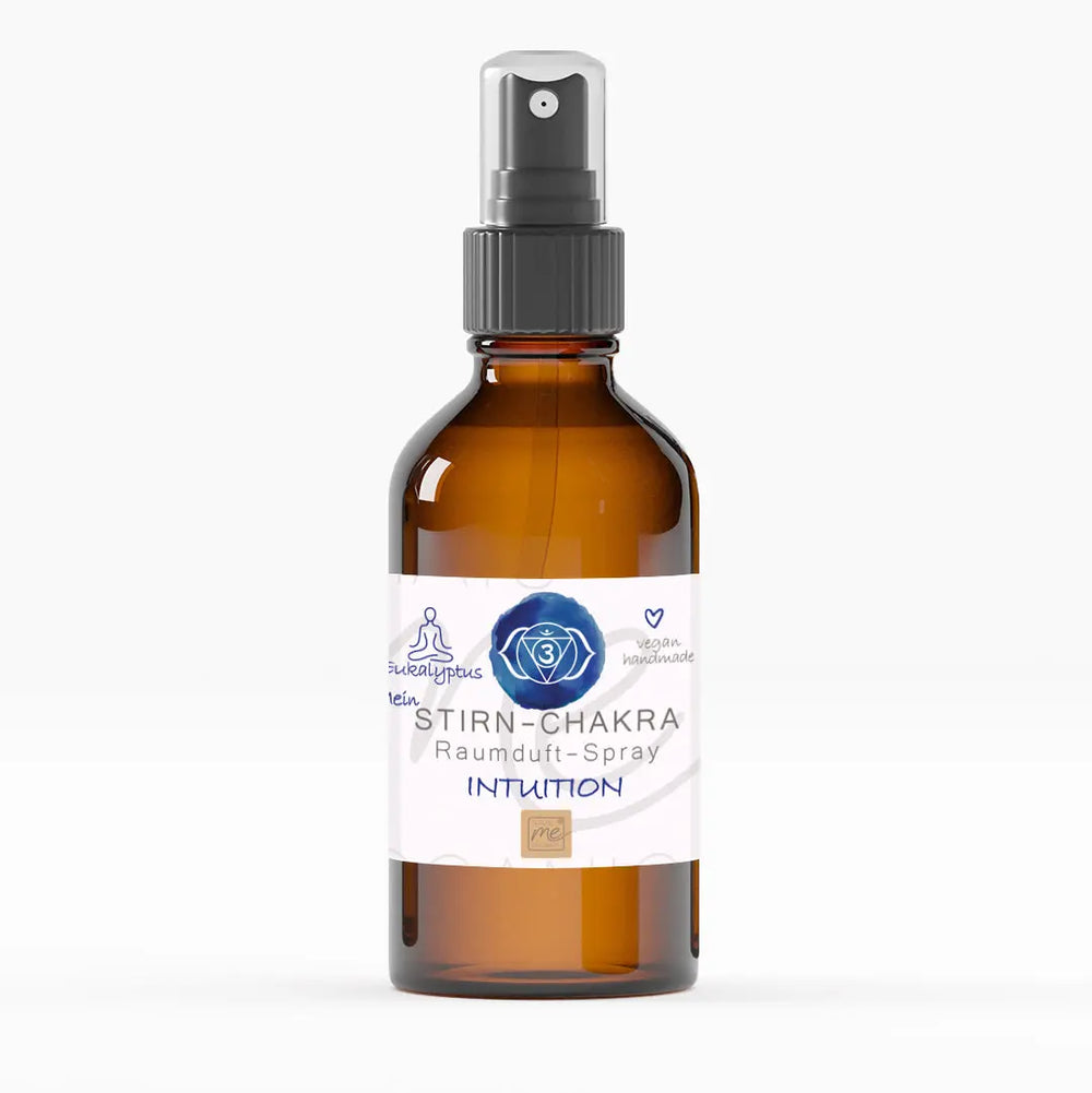 Bio-STIRN-CHAKRA Aromatherapie Aura-, Raumduft-, Yoga- & Meditationsspray INTUITION (blau)