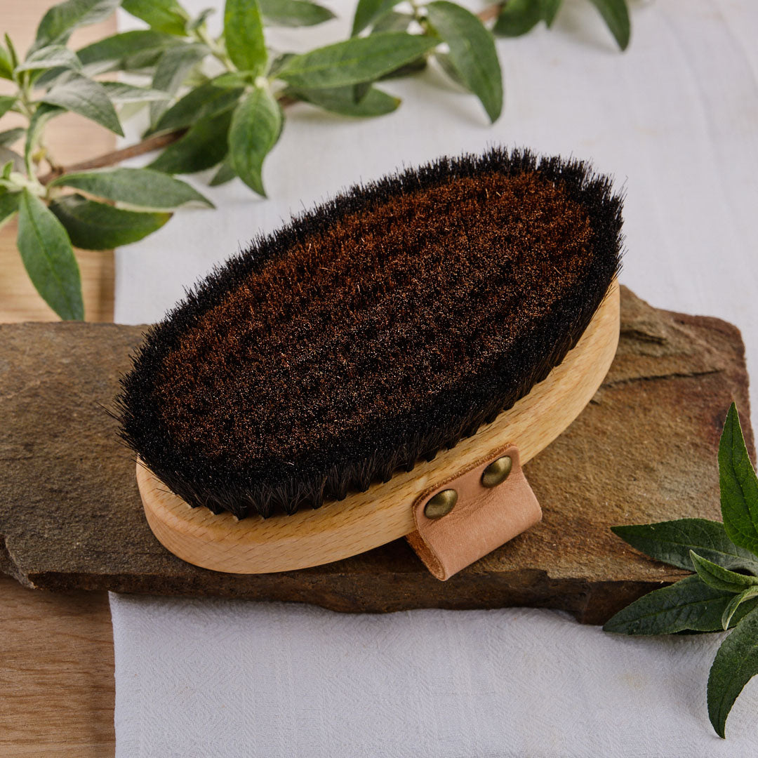 Professional energy body brush oval shape "The Energetic" made of beech wood 