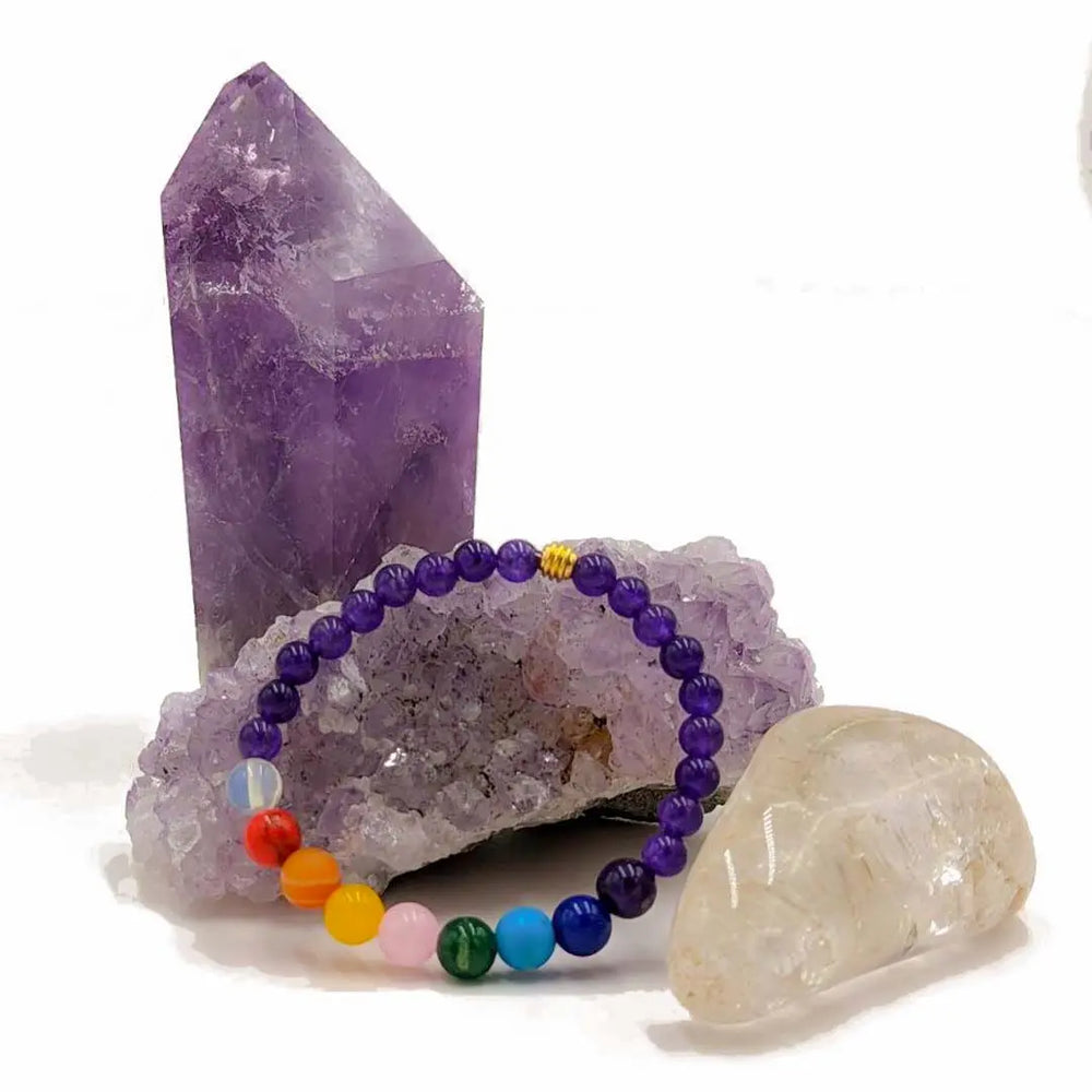 Chakra Aromatherapie Aura-, Raumduft-, Yoga- &  Meditationsspray Set in Geschenkbox + Chakra-Edelstein-Armband – für energetische Balance