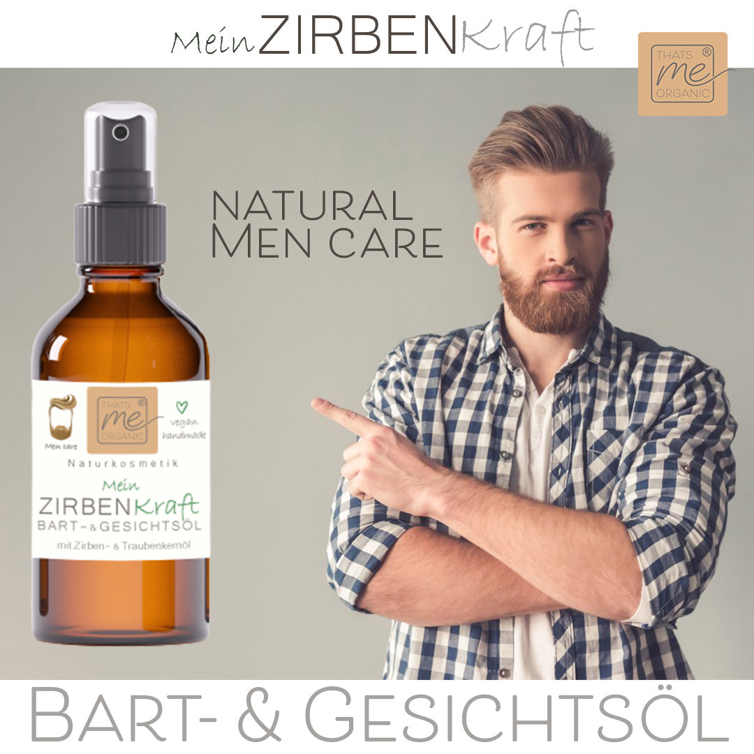 Zirbenkraft beard &amp; face oil with pine &amp; grape seed oil 30ml natural cosmetics vegan handmade