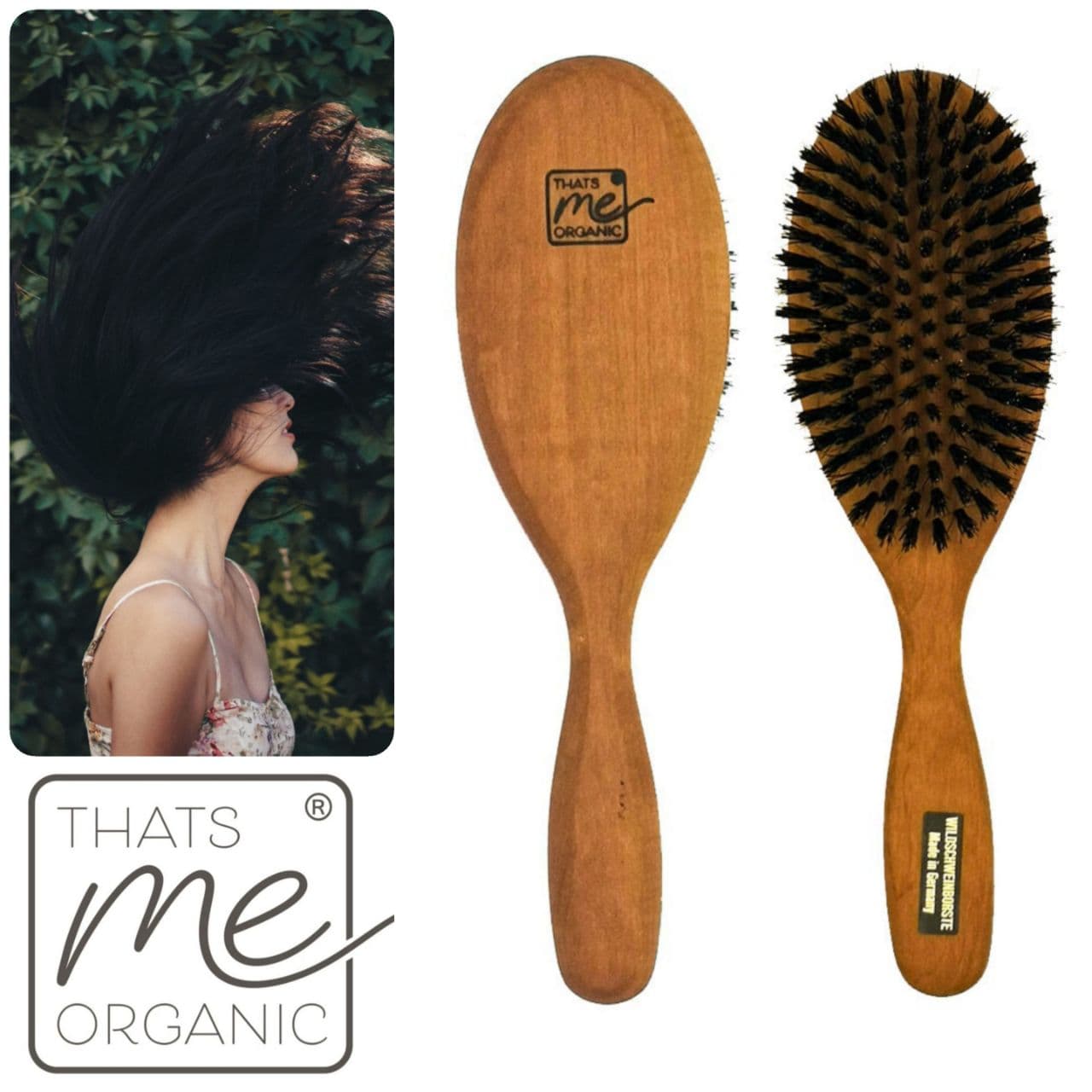 Professional hairbrush "The Slim XL" made of pear wood and wild boar bristles